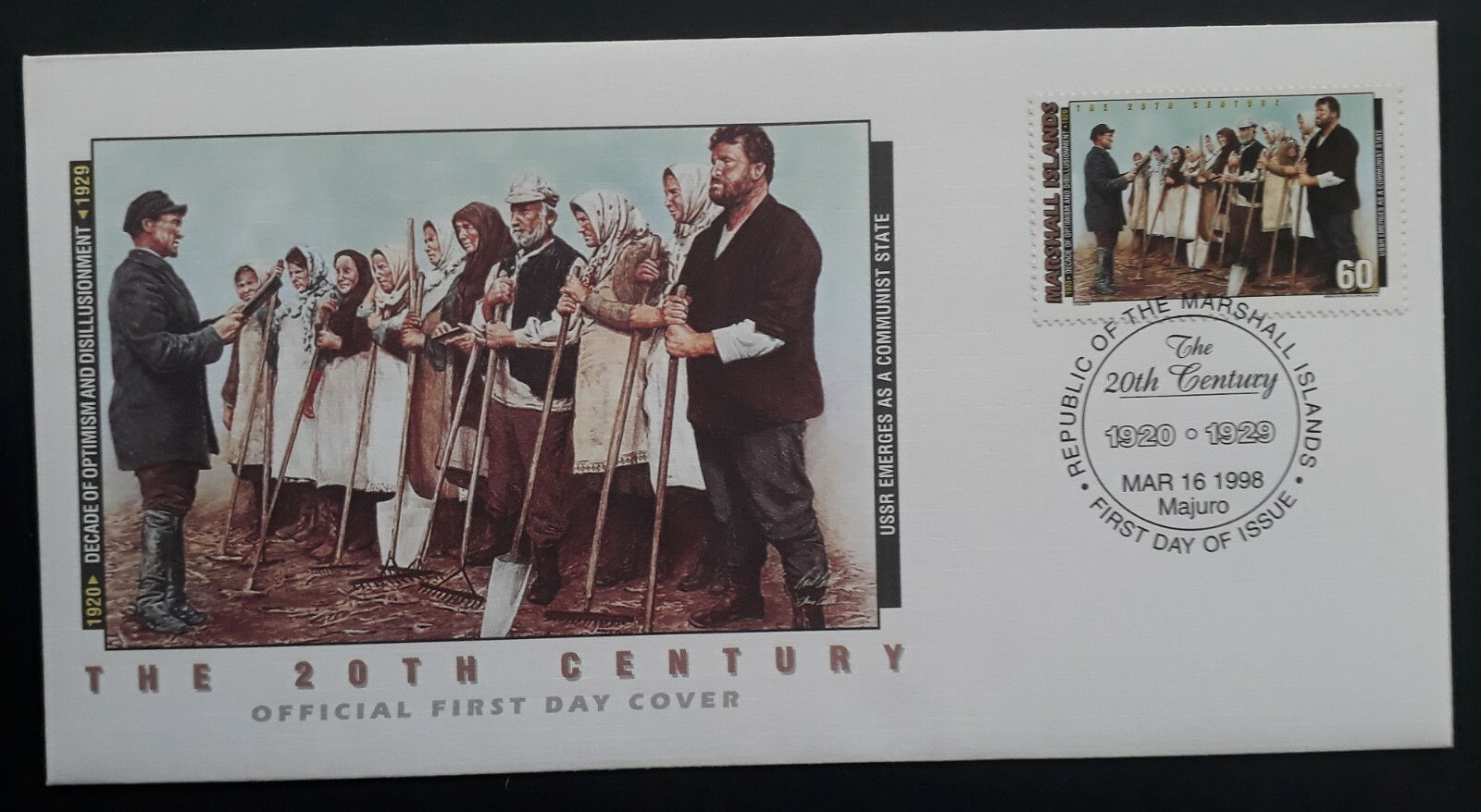 1998 Marshall Islands 20th Century- the 1920s FDC ties 60c stamp with cachet