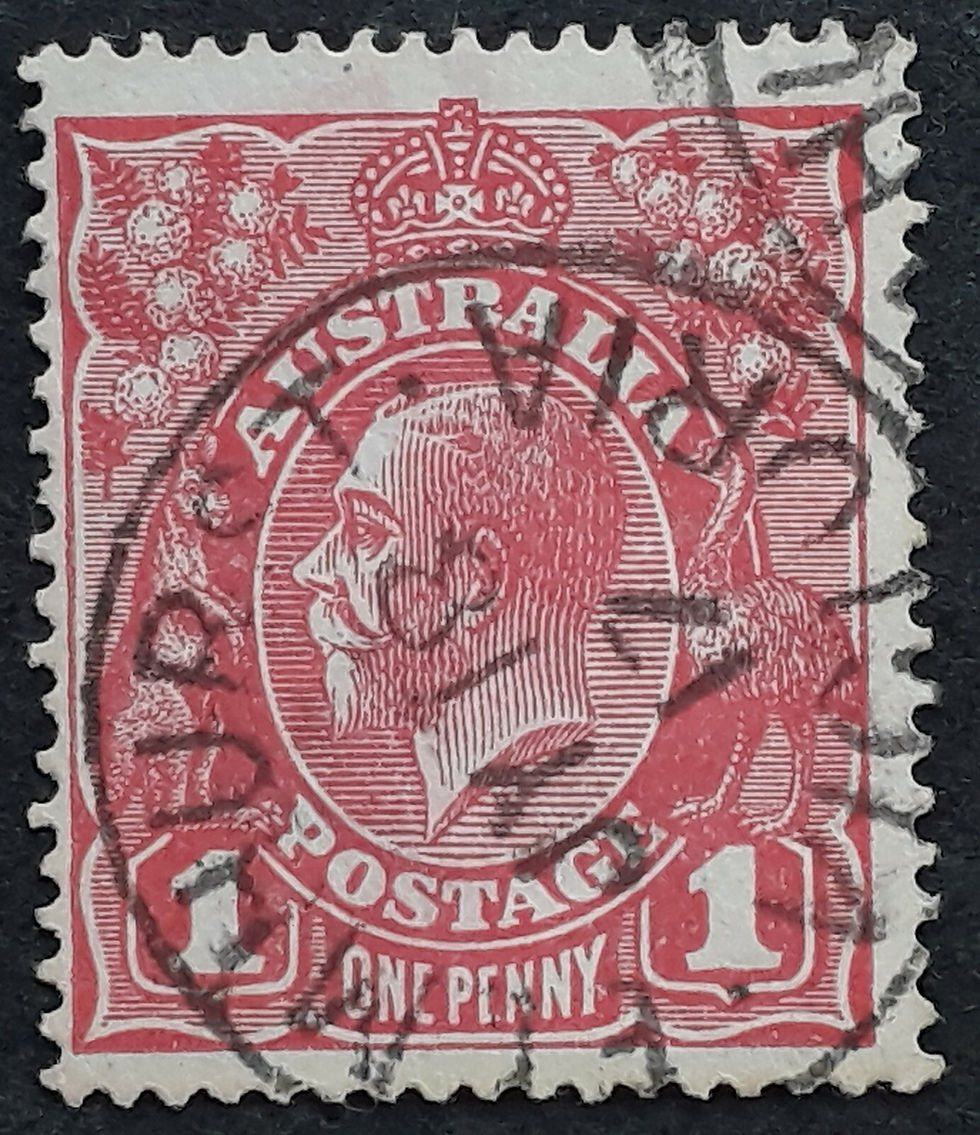 1917 Australia 1d Red KGV Stamp ELMHURST VICTORIA PMK