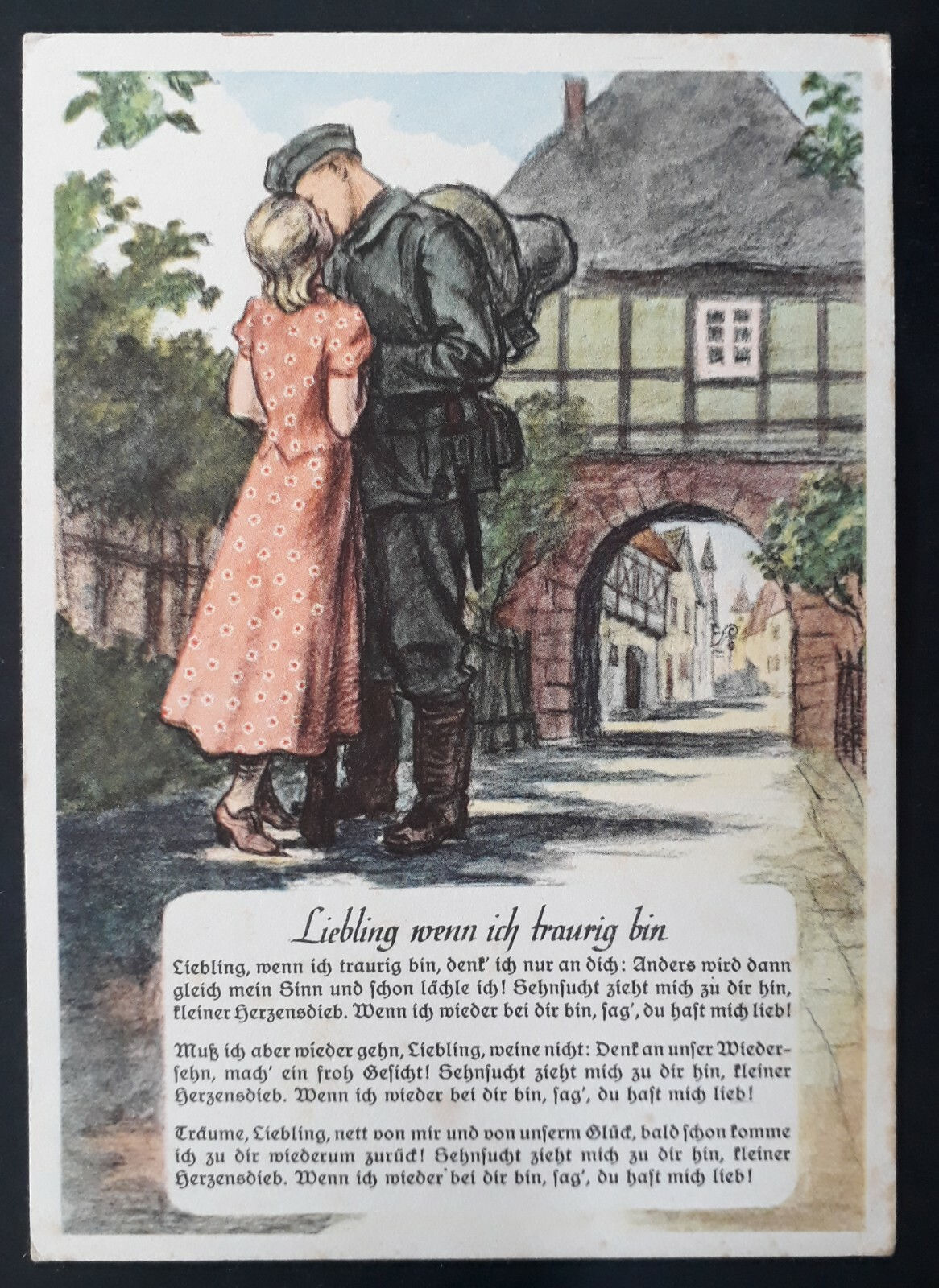 RARE c.1940 Germany Postcard "Liebling wenn ich Traurig bin " Unused