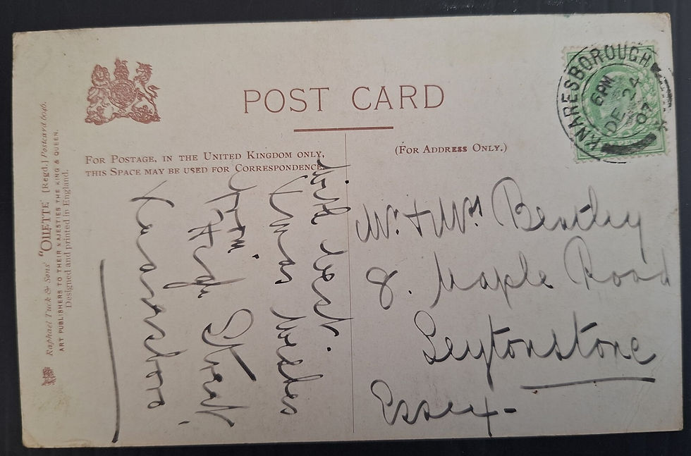 Thumbnail: 1907 Great Britain Tucks Postcard-Chapter Iv 1/2d stamp cd Knaresborough