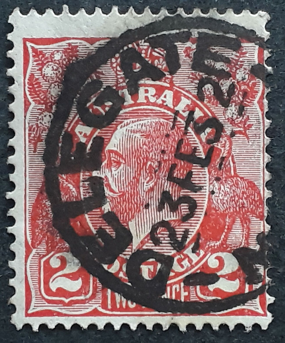 1932 Australia 2d Scarlet KGV Stamp DELEGATE N.S.W. Postmark