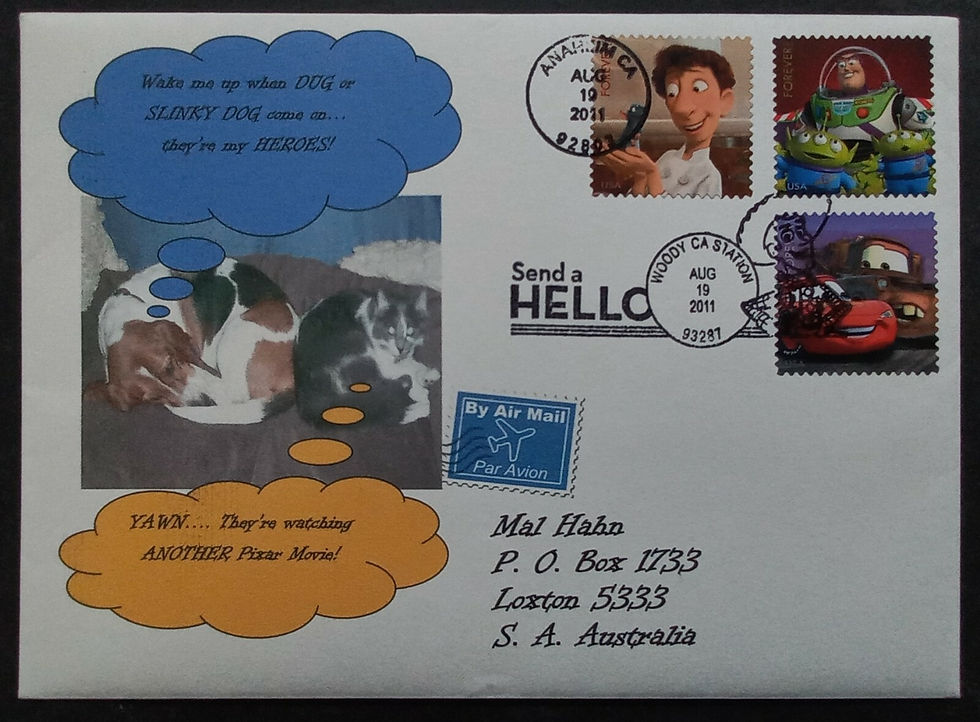 2011 United States Animated Pixar Films FDC ties 3 Stamps cd Anaheim