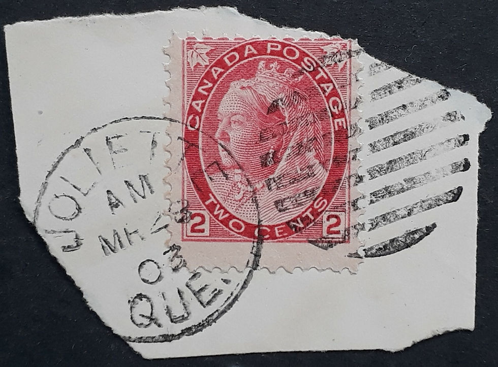 1903 Canada 2c Rose-carmine QV stamp. JOLIETTE QUE Duplex Postmark.