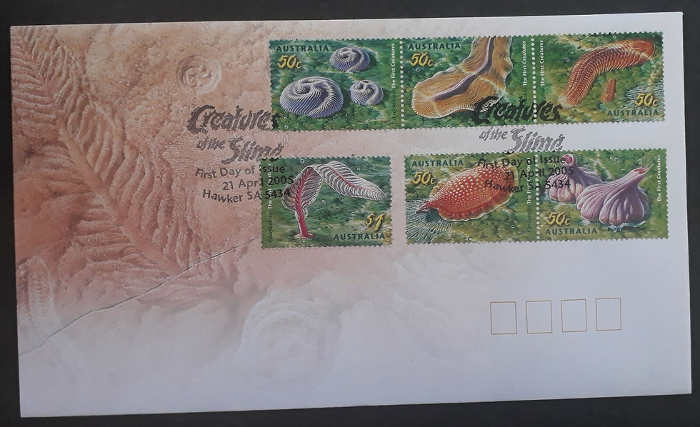 2005 Australia Creatures of The Slime FDC ties 6 Stamps cd Hawker SA