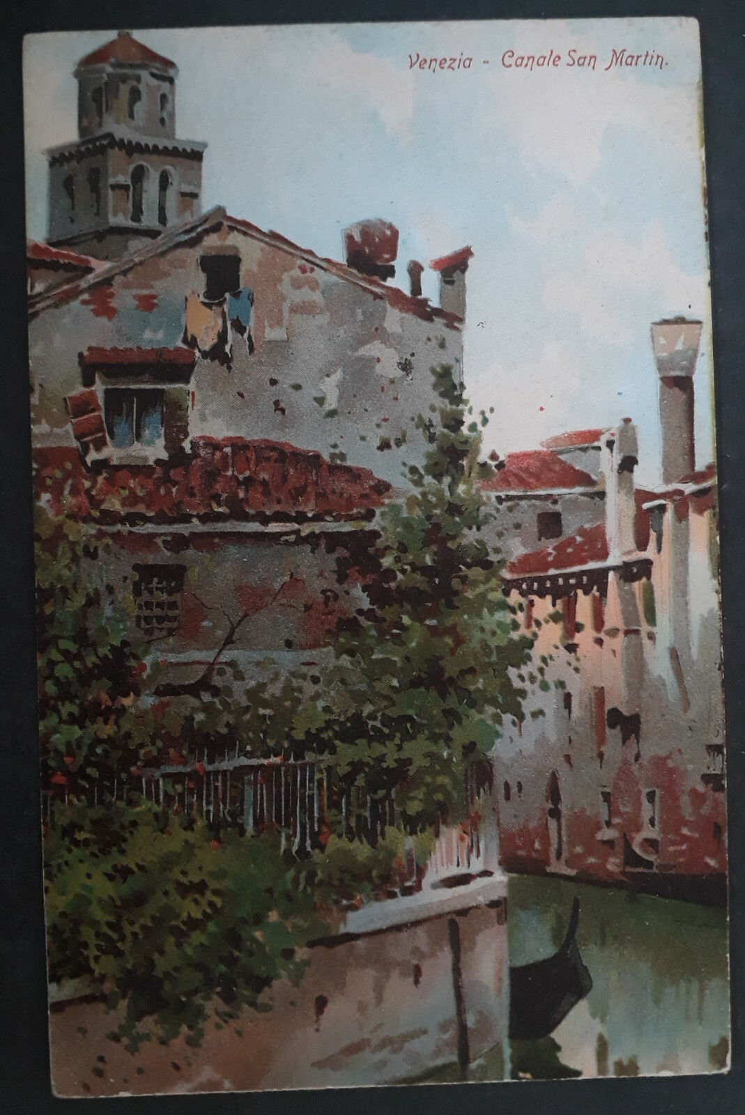 Undated Italy Postcard-Venice-San Martin Canal Unused