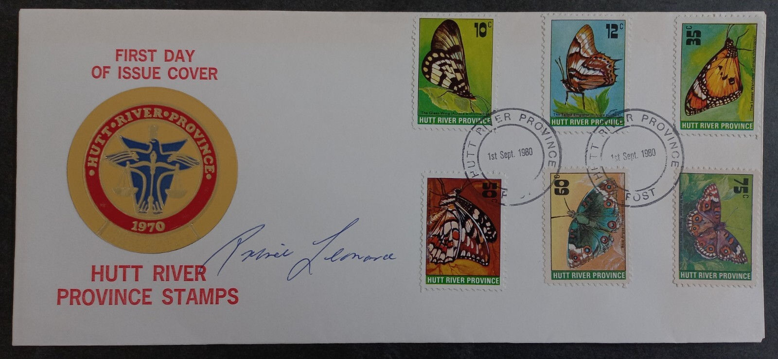 1980 Australia Hutt River Province FDC 6 stamps w Prince Leonard Signature