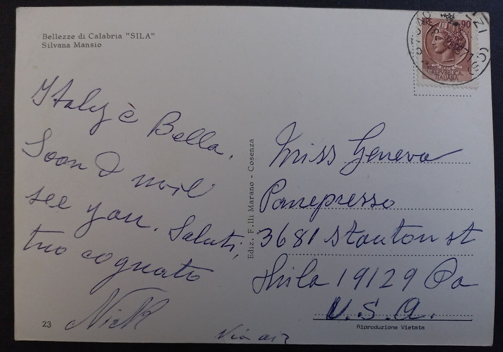 Thumbnail: 1971 Italy Postcard-Beauties of Calabria ties 90L to PA, USA