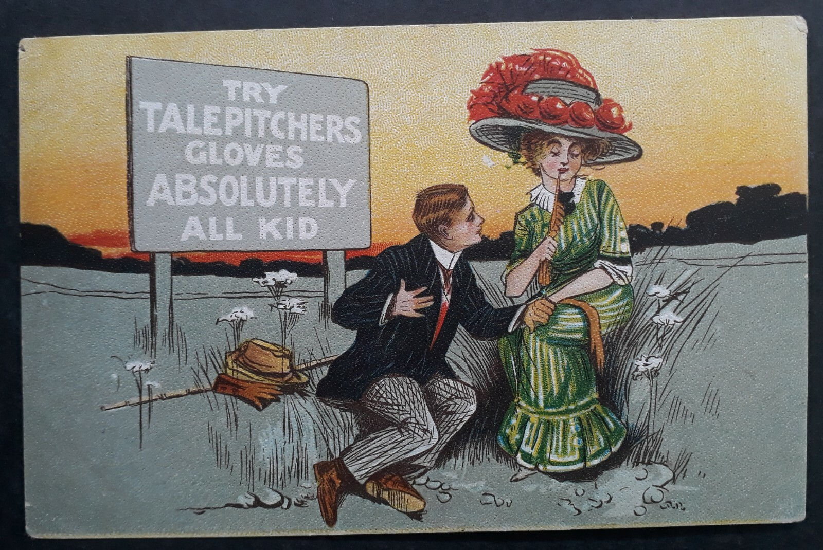 c. 1905-20 Great Britain Birns Brothers Postcard-Talepitchers Gloves Used