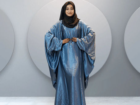 Blue Satin Kaftan Abaya