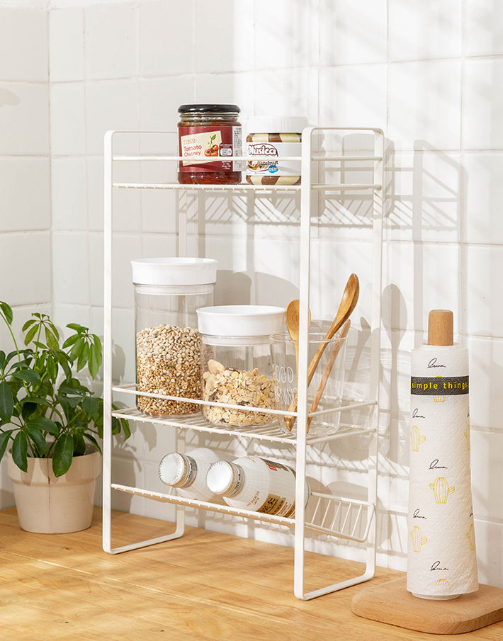 Iron Kitchen Rack WHITE IRON KITCHEN RACK | GIA Studio