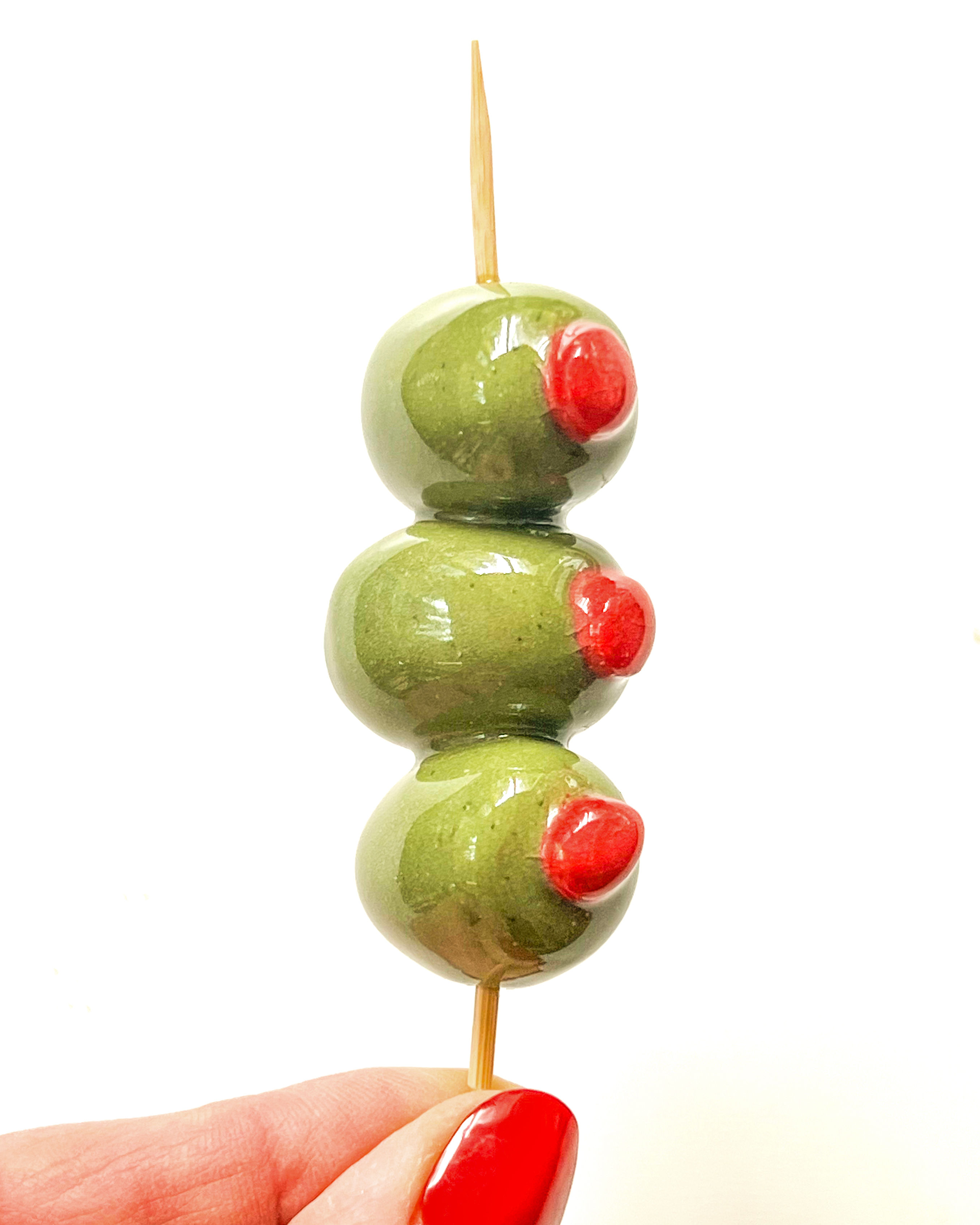 Handmade Ceramic Stuffed Olives Skewer Cabinet & Drawer Pull