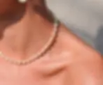 model's neck with Handcrafted Freshwater Pearl Choker LIEVES