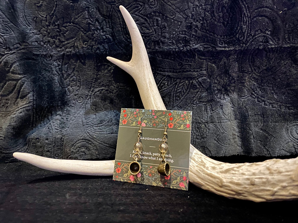Thumbnail: Antique Brass Teacup and Beas Earrings