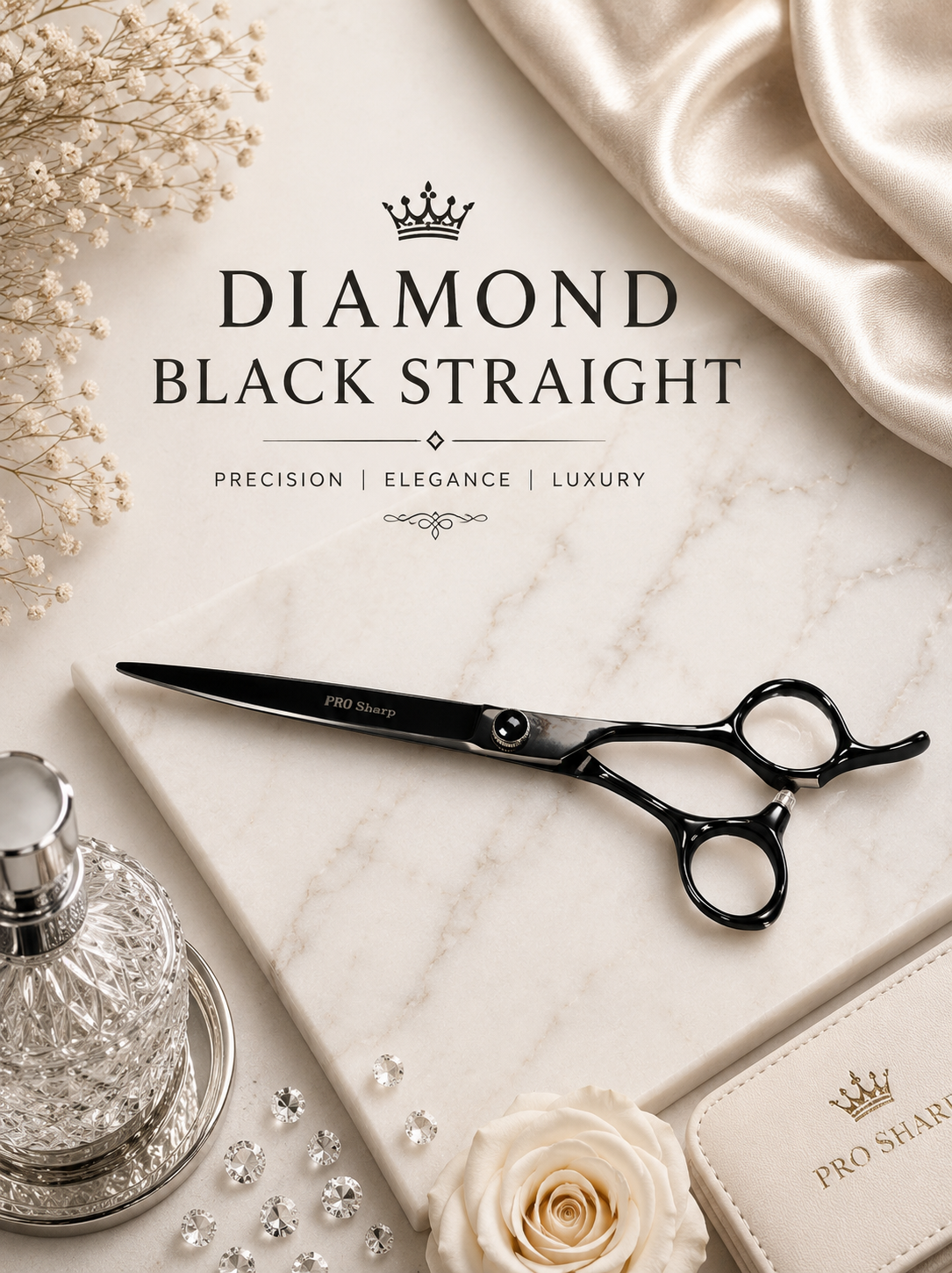 Diamond Black Straight 8"