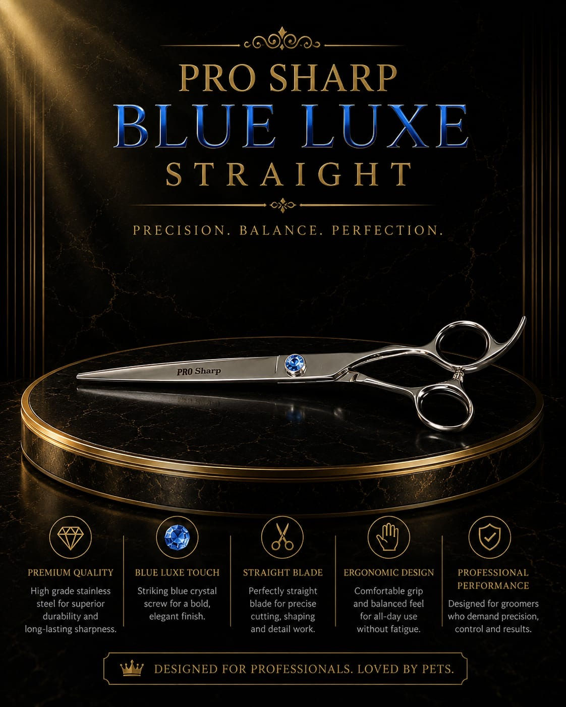 Pro Sharp Blue Luxe Straight 7.5" or 8"