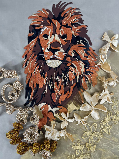 Lion Appliqué with Embellishments