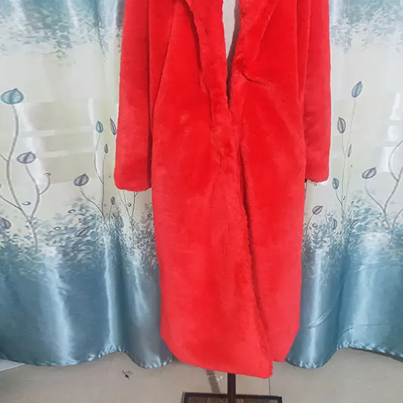 Thumbnail: Oversize Hooded Faux Fur Coat Winter Jacket Women