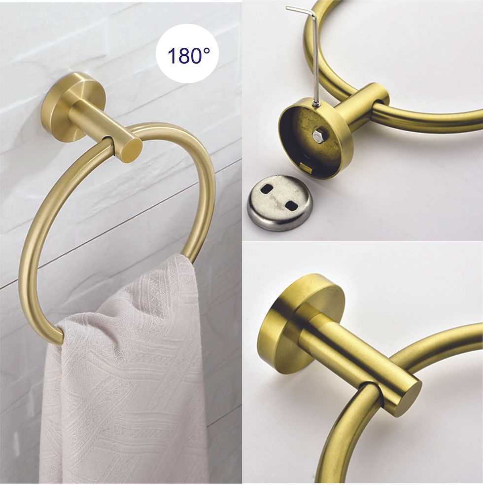 Miniatura: Toallero de mano circular cirlux para baños de acero inoxidable