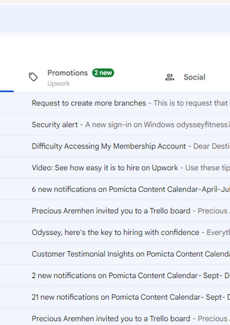 Inbox before