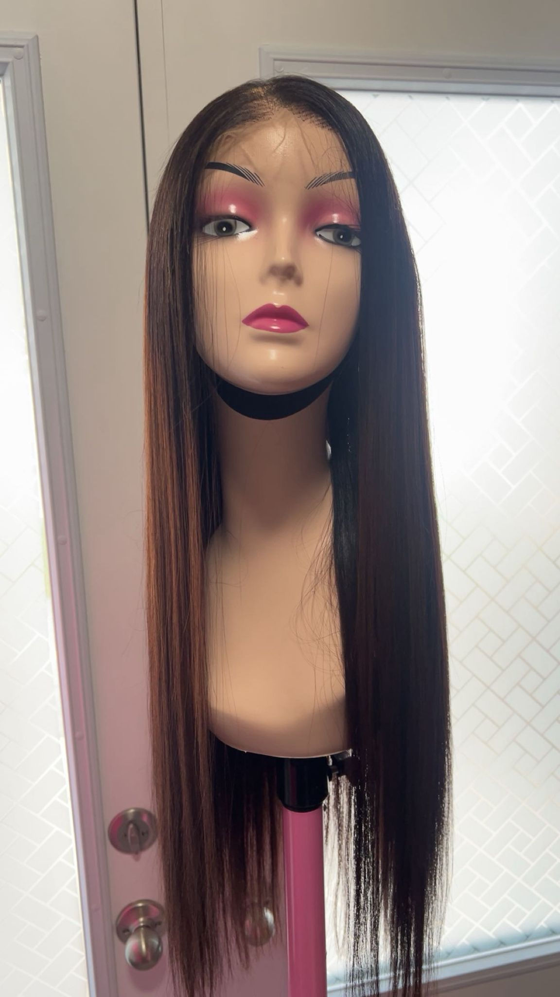 13x4 frontal - 26'' Luxury single donor hair wig - omber brown color