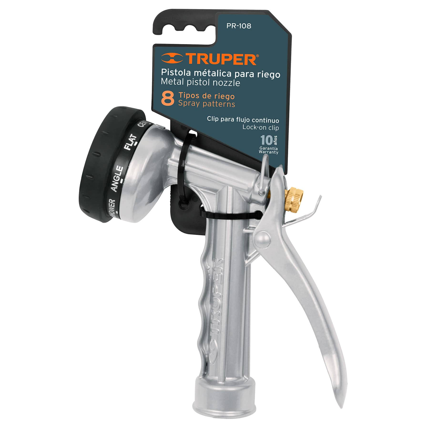 8-FUNCTION METAL WATERING GUN, TRUPER (17481 (PR-108)