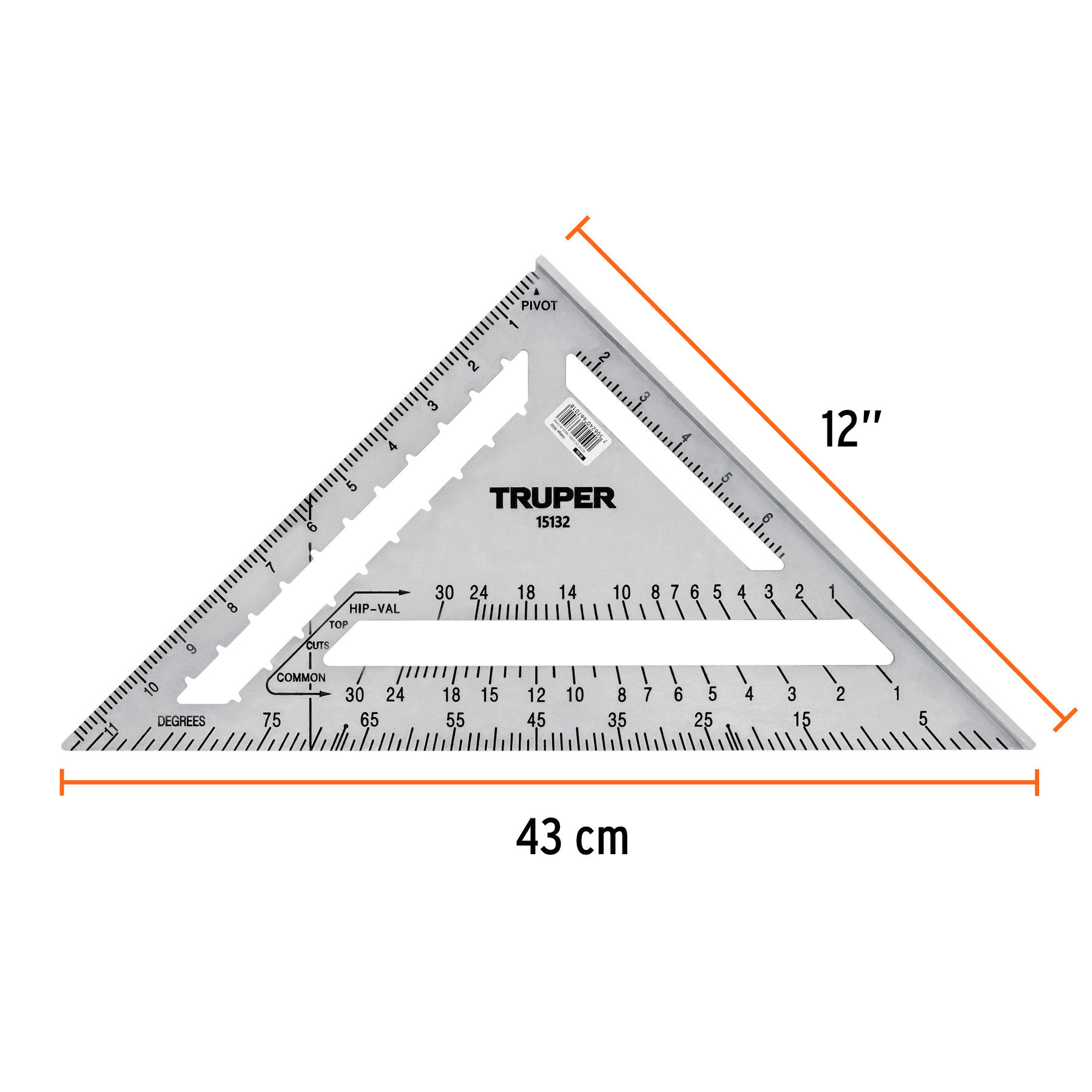 12" ALUMINUM SQUARE FOR PLASTERBOARD WALLS, TRUPER (15132)