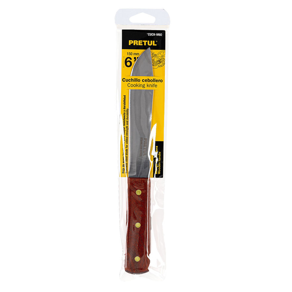 Thumbnail: COOKING KNIFE 6" WOODEN HANDLE, PRETUL