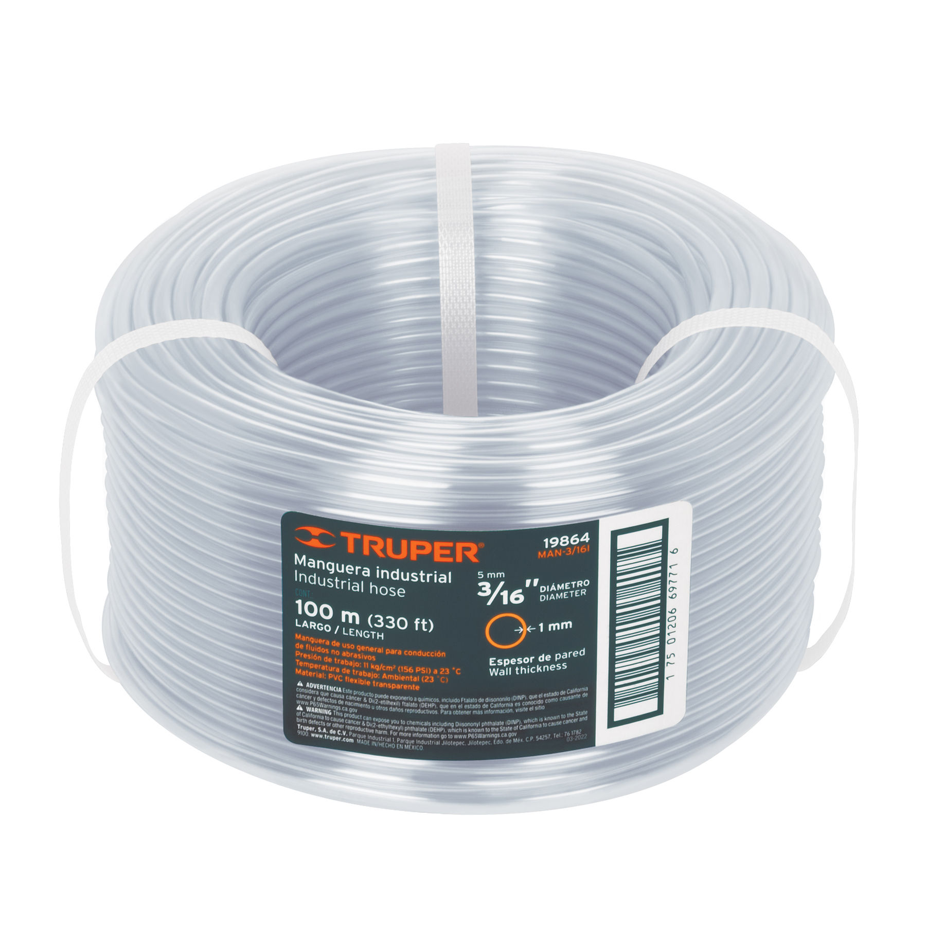 3/16" INDUSTRIAL HOSE METER IN A 100 M ROLL, TRUPER (19864)