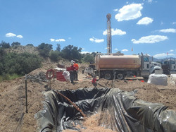 Filling up the mud pit.