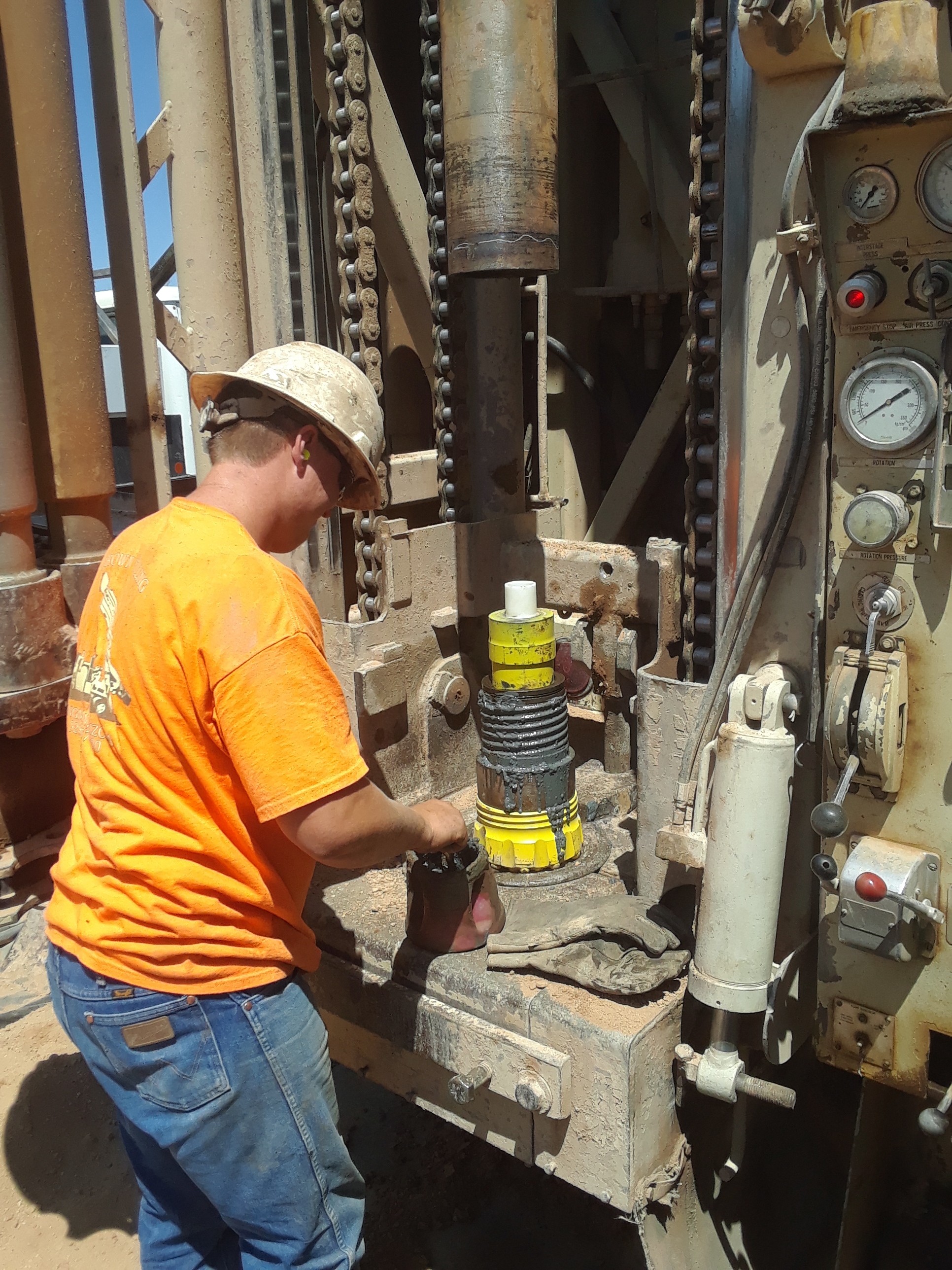Greasing up the new drill bit