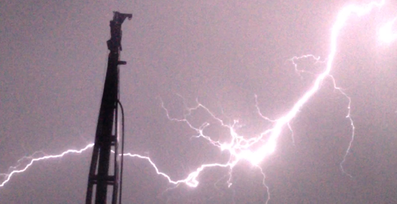 Lightening at drill site
