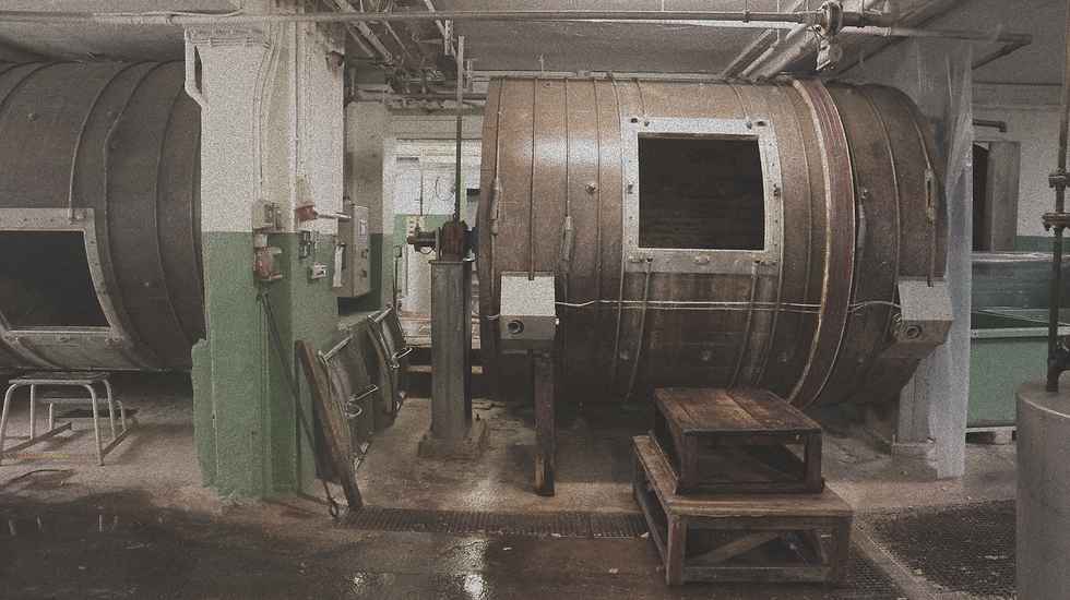 Gestapelte Rohhäute in der Lederfabrik August Renz – der Anfang einer langen Reise zum fertigen Bioleder. Foto: Lederfabrik August Renz.