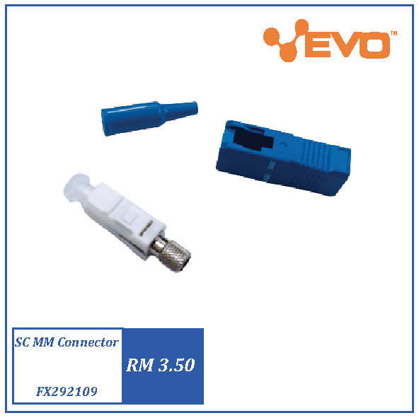 SC MM CONNECTOR C/W  0.3MM LONG BOOTS