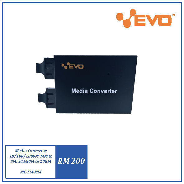 MEDIA CONVERTER 10/100/1000M - MM TO SM, SC550M TO 20KM