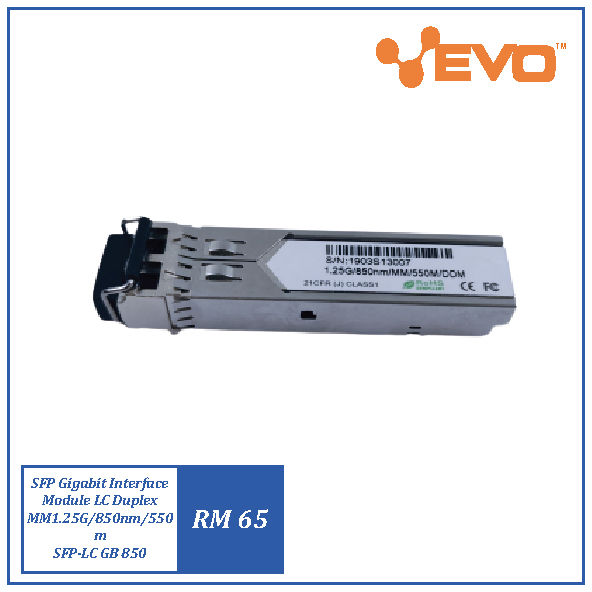 SFP GIGABIT INTERFOCE MODULE LC DUPLEX MM 1.25G/850NM/550M