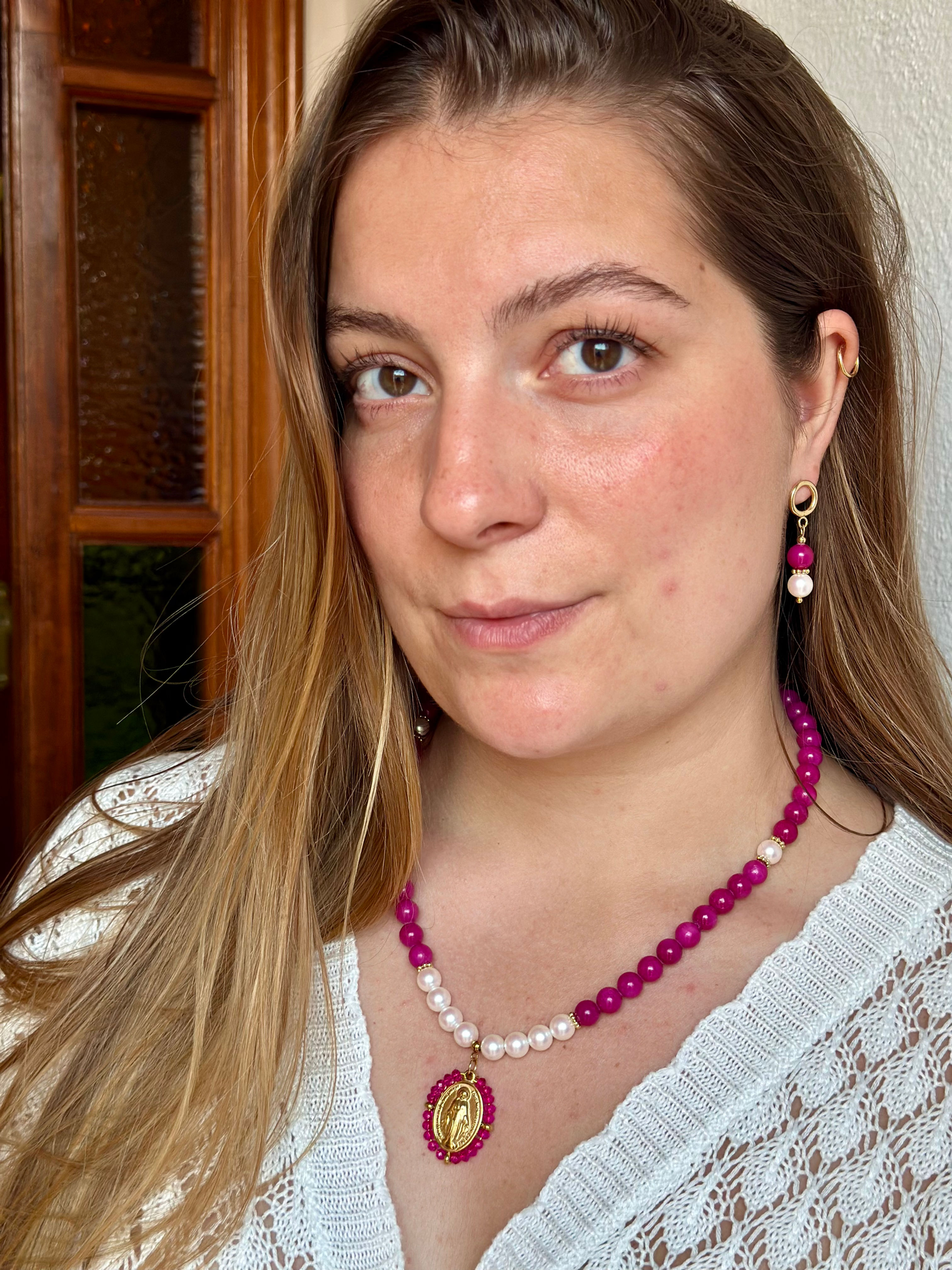 Collar Milagrosa Fucsia
