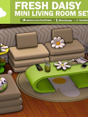 Fresh Daisy - Mini Living Room Set for The Sims 4