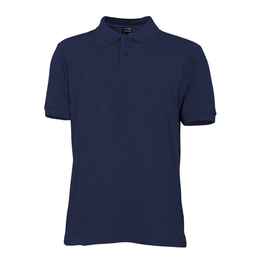 POLERA PIQUE AZUL, MANGA CORTA
