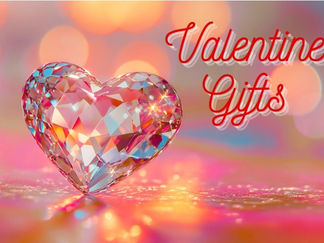 Crystal heart with text "Valentine Gifts"