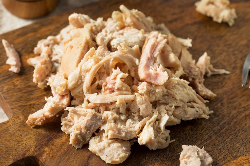 Cooked meat.