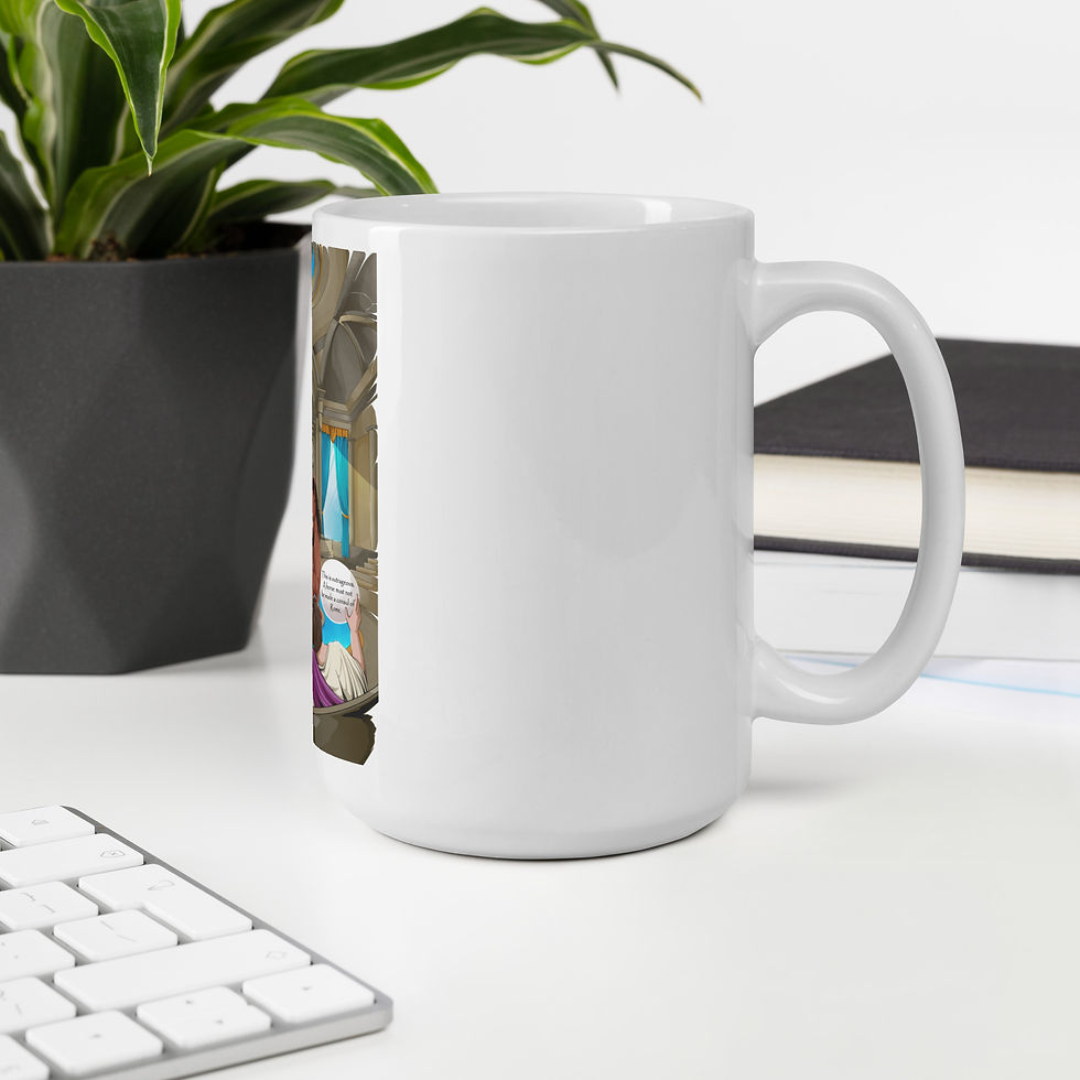 Emperor Caligula & His Favourite Horse - White glossy mug