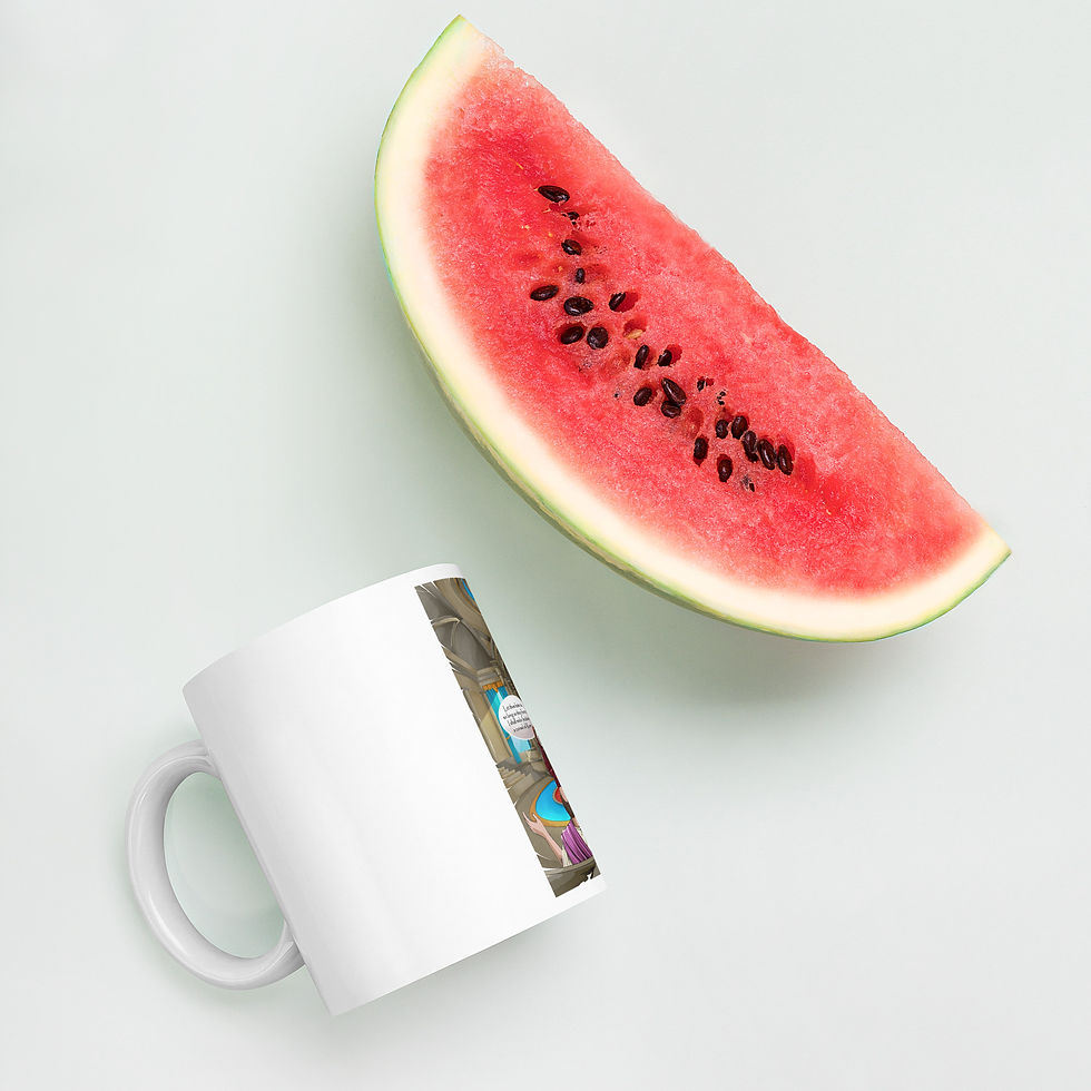 Emperor Caligula & His Favourite Horse - White glossy mug