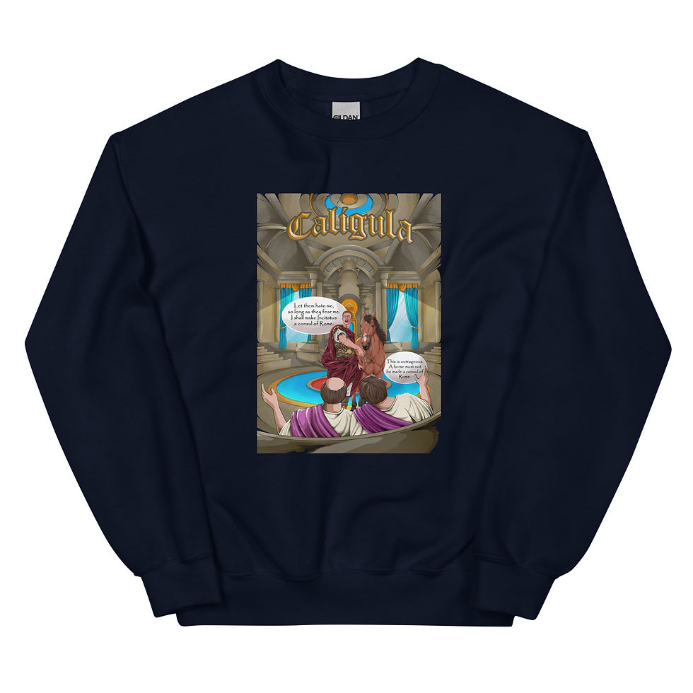 (English) Emperor Caligula & His Favourite Horse - Unisex Sweatshirt