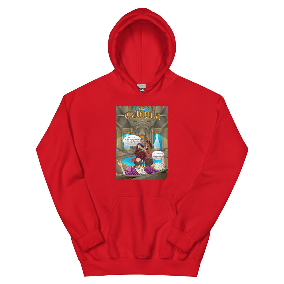 (English) Emperor Caligula & His Favourite Horse - Unisex Hoodie