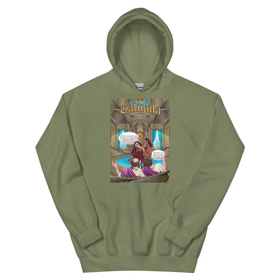 Thumbnail: (Latin) Emperor Caligula & His Favourite Horse - Unisex Hoodie
