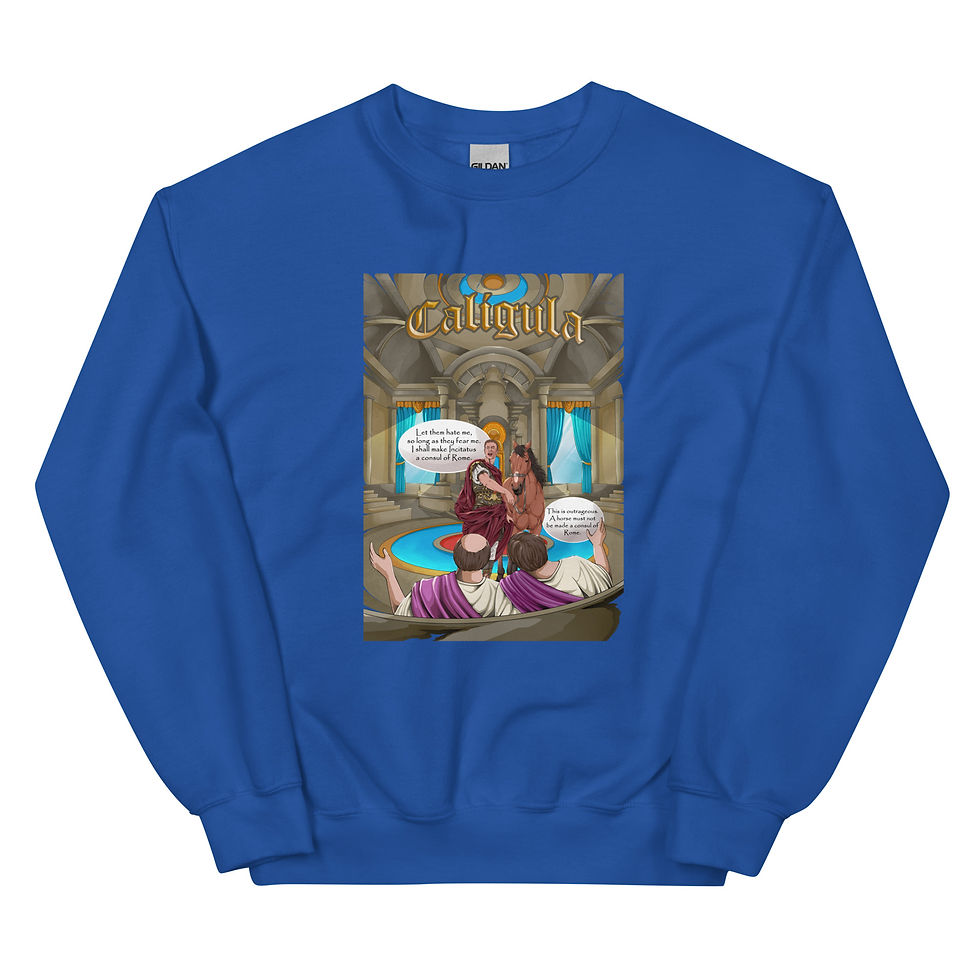 (English) Emperor Caligula & His Favourite Horse - Unisex Sweatshirt