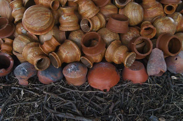 pots on top of firewood