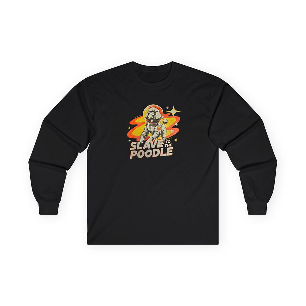 Thumbnail: Long Sleeve Tee — "Slave to the Poodle" Paw Print Dog Lover Shirt