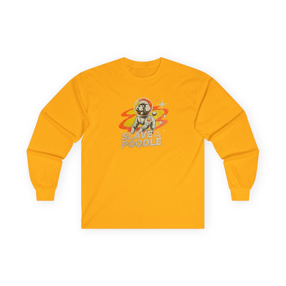 Thumbnail: Long Sleeve Tee — "Slave to the Poodle" Paw Print Dog Lover Shirt