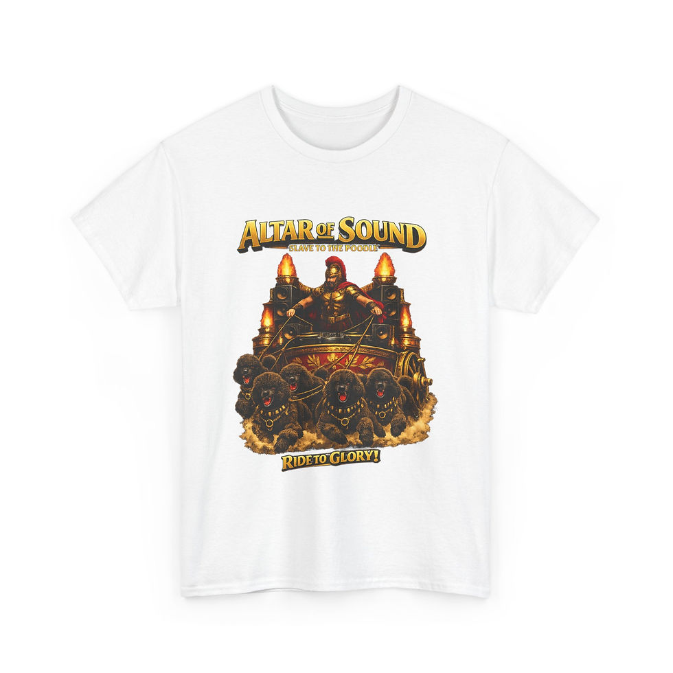 Thumbnail: Altar of Sound Band Tee — Heavy Metal Skull Chariot Graphic T-Shirt